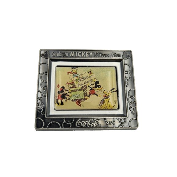 Disney Mickey Mouse Coca-Cola  "Celebrate 75 Years of‎ Fun" mini  Card on easel - Picture 1 of 8